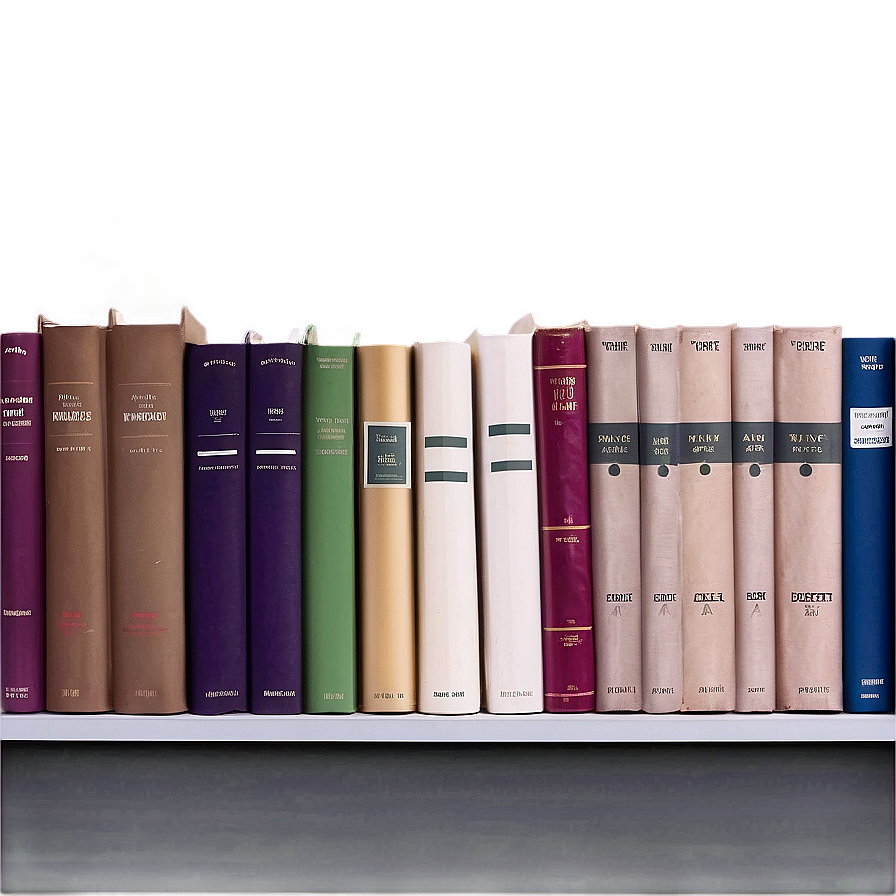 Organized Books On Shelf Png Iau82