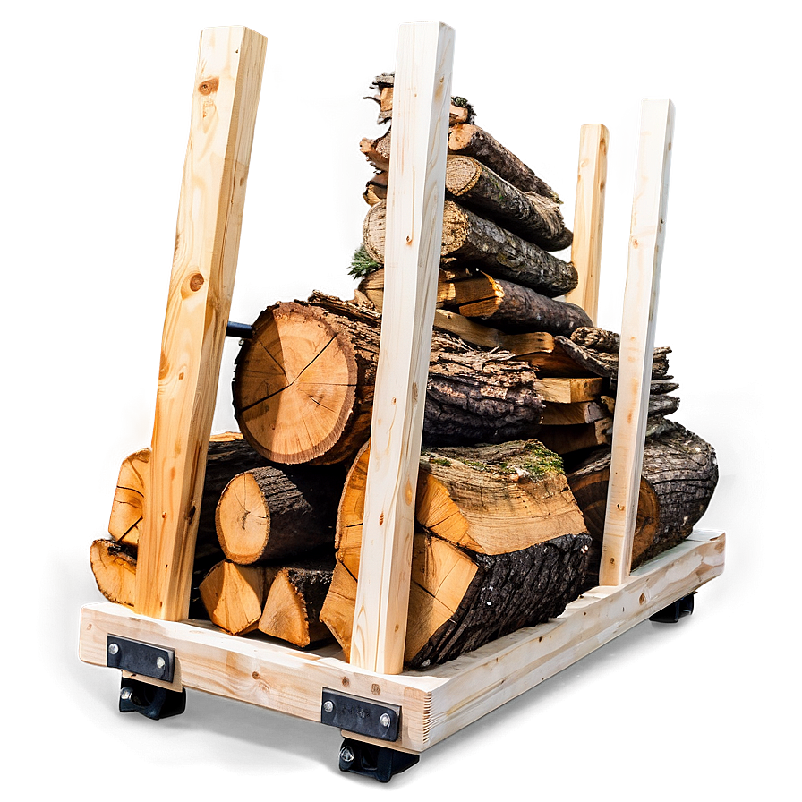 Organized Firewood Storage Rack Png Vfb52