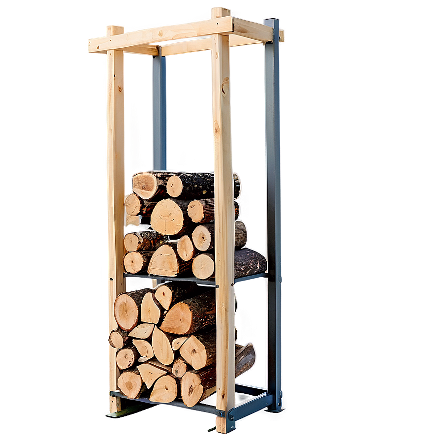 Organized Firewood Storage Rack Png Vpu41