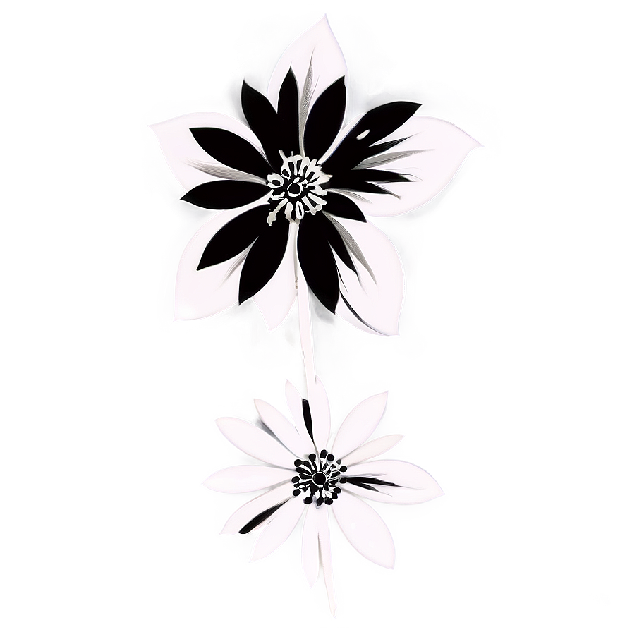 Ornamental Flower Black And White Png Ito