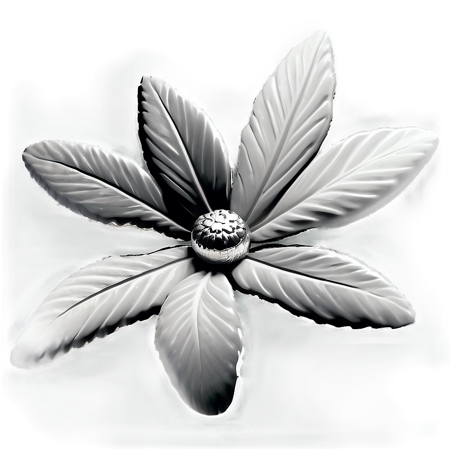 Ornamental Flower Black And White Png Vcm