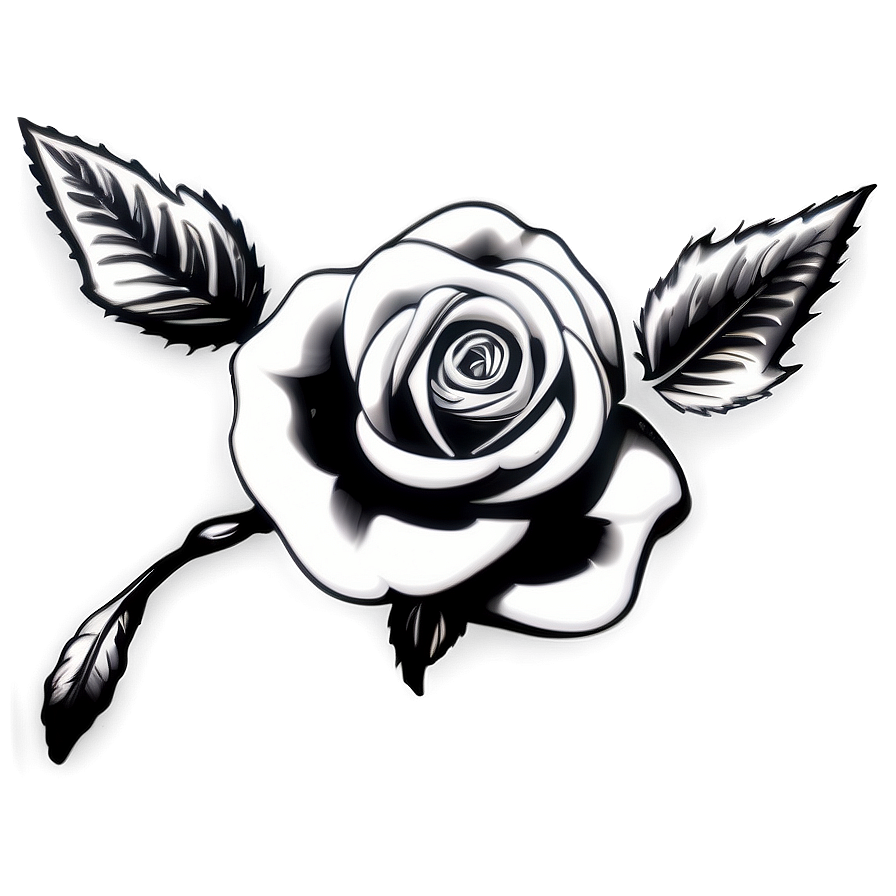 Ornamental Rose Black And White Png 06132024