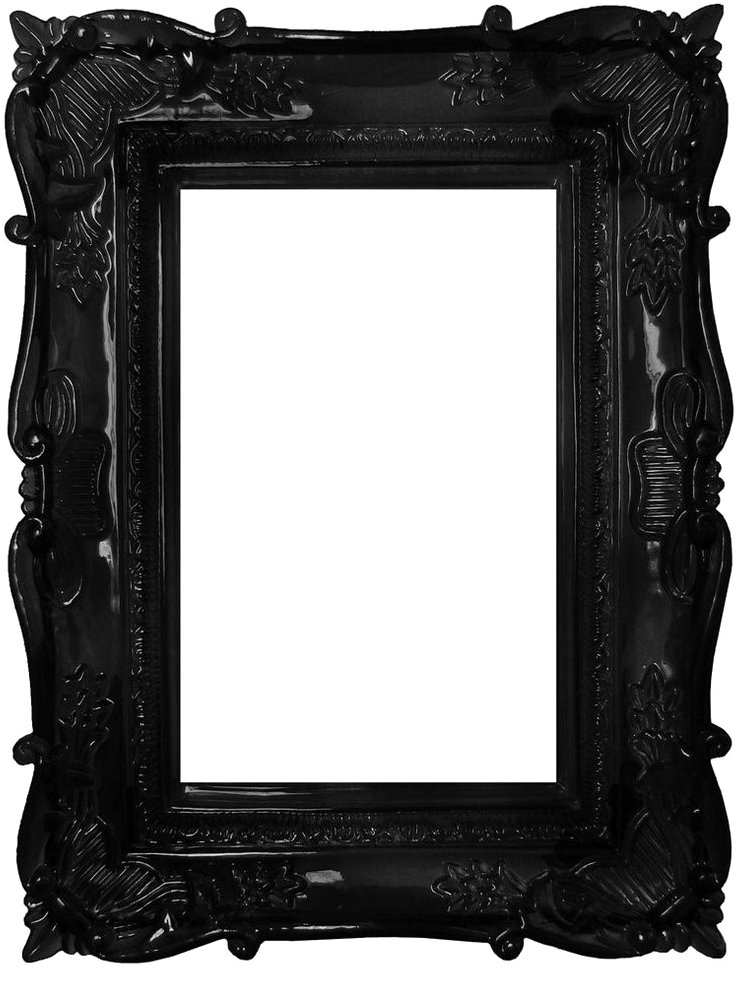 Ornate Black Frame Transparent Background