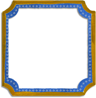 Ornate Blueand Gold Frame