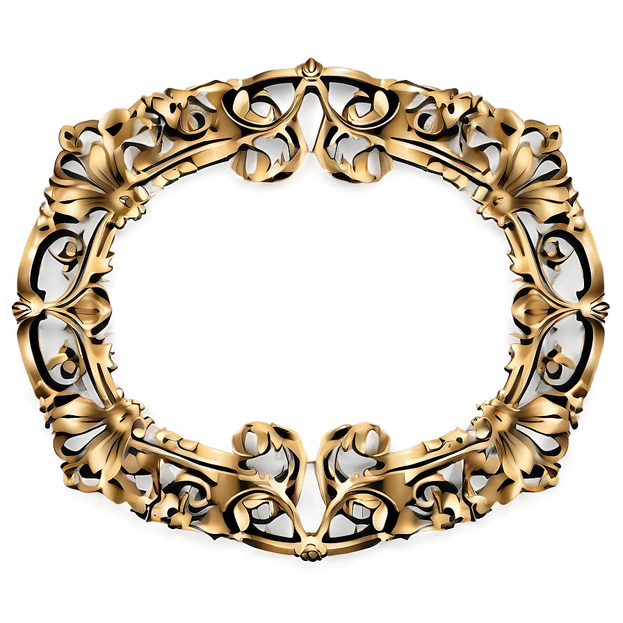 Ornate Gold Circle Frame Png Rls