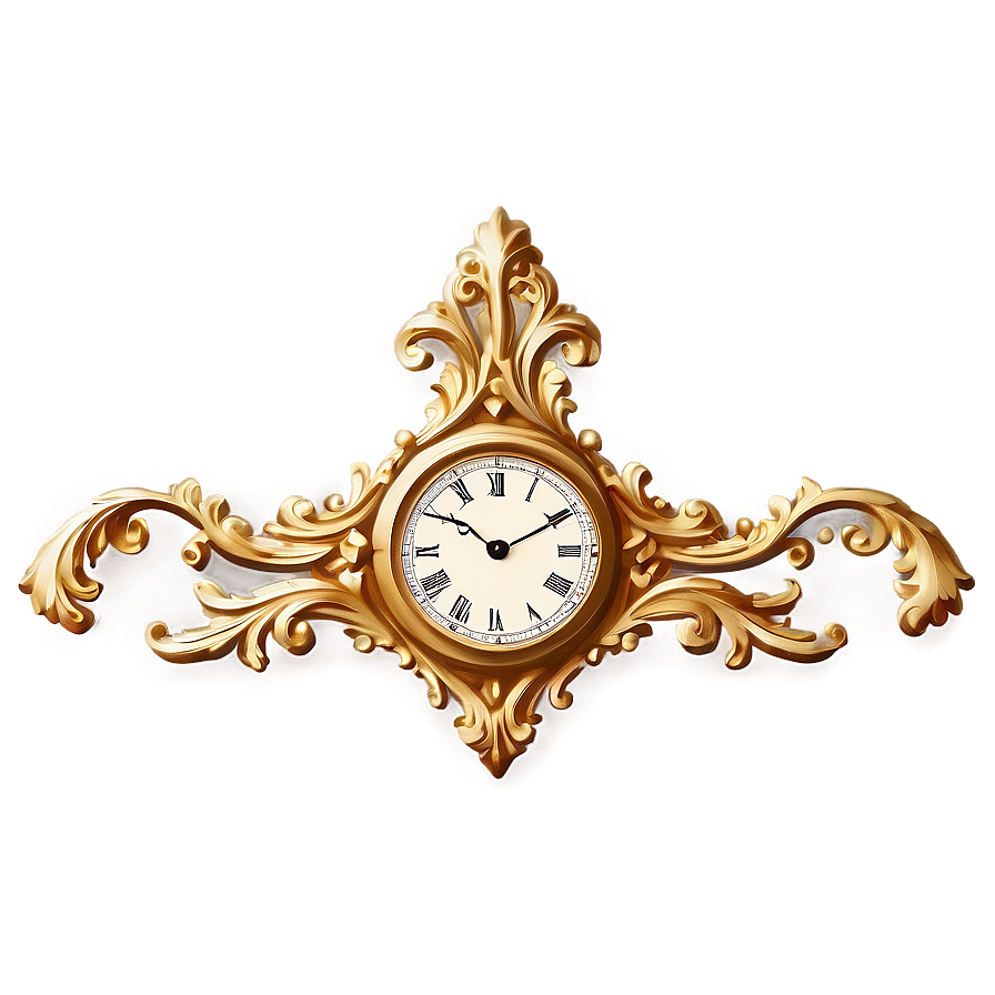 Ornate Gold Clock Png Dvo