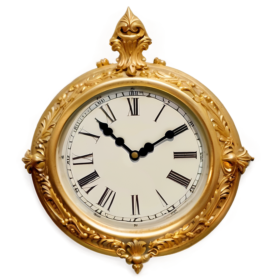 Ornate Gold Clock Png Myn