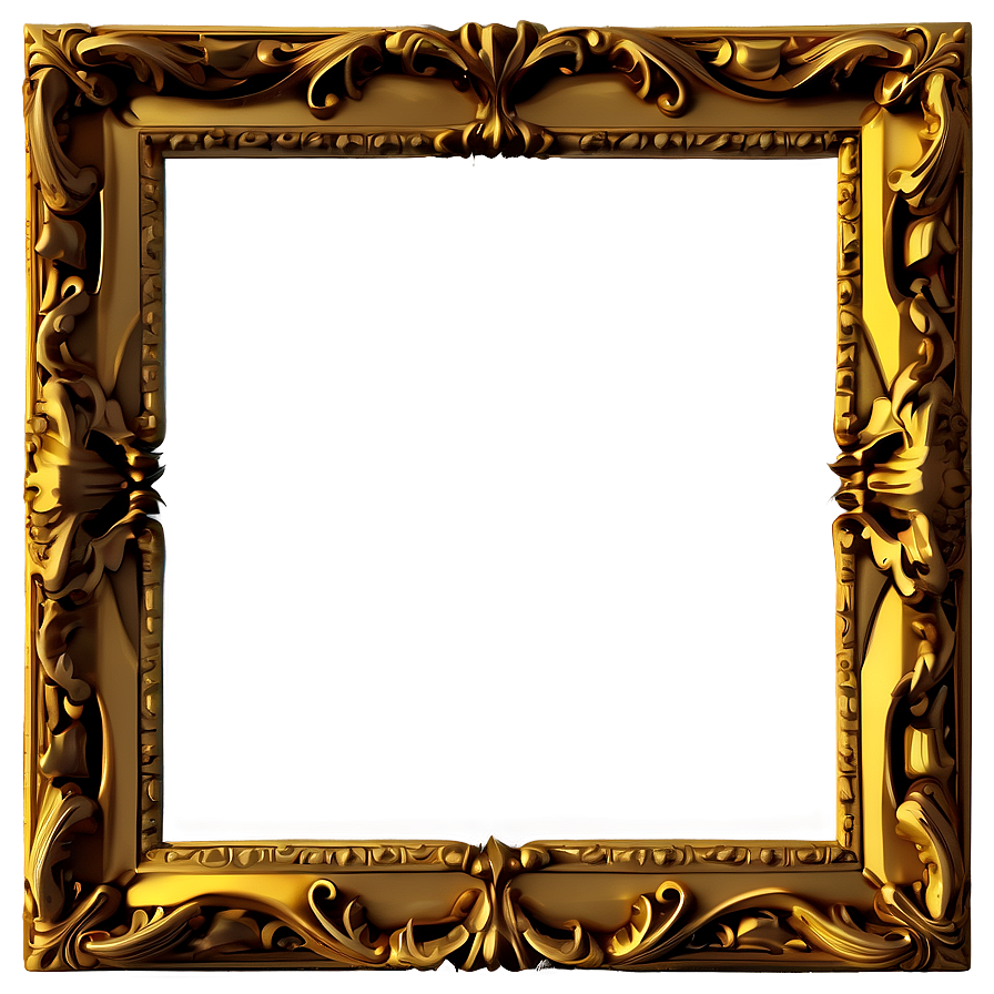 Ornate Gold Frame Png 05252024