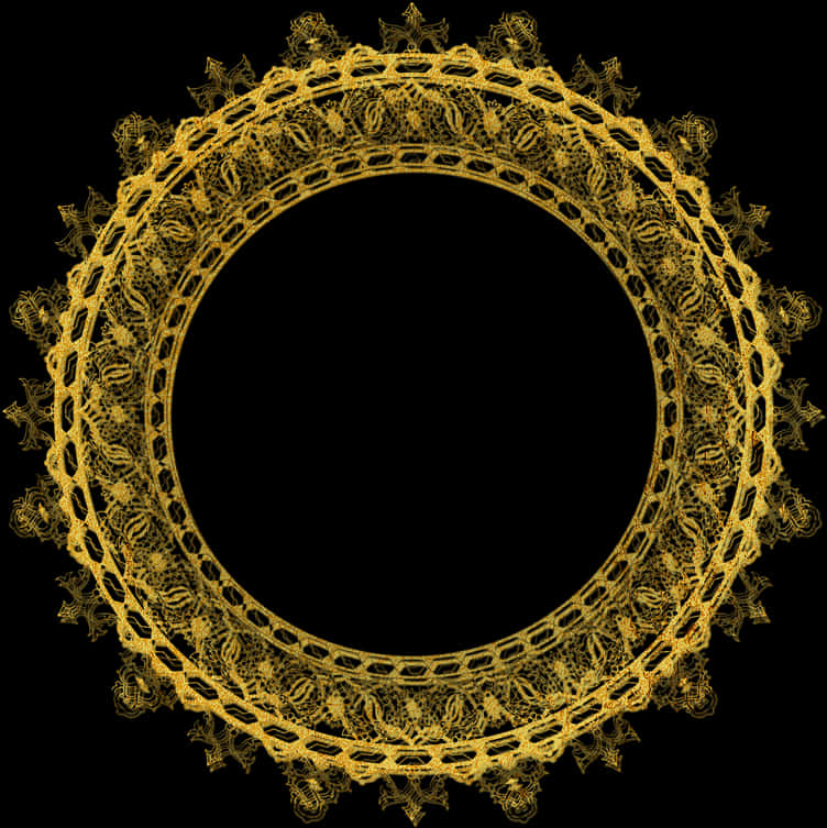 Ornate Golden Circle Frameon Black