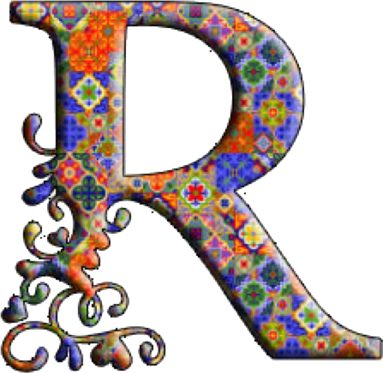 Ornate Mosaic Letter R