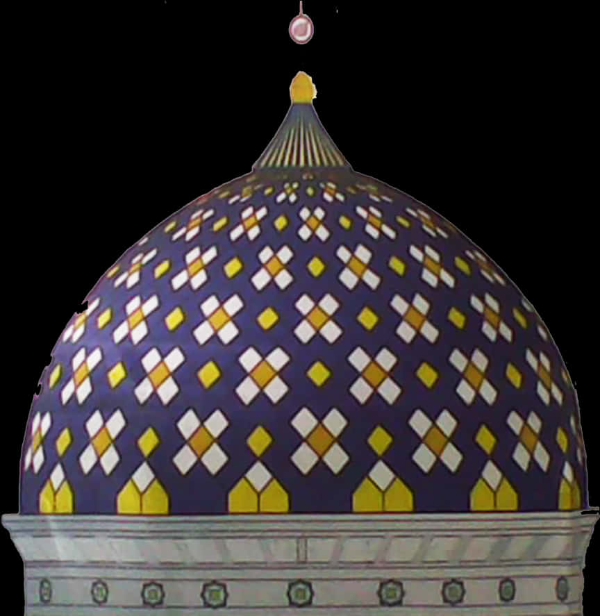 Ornate Mosque Dome Night Sky