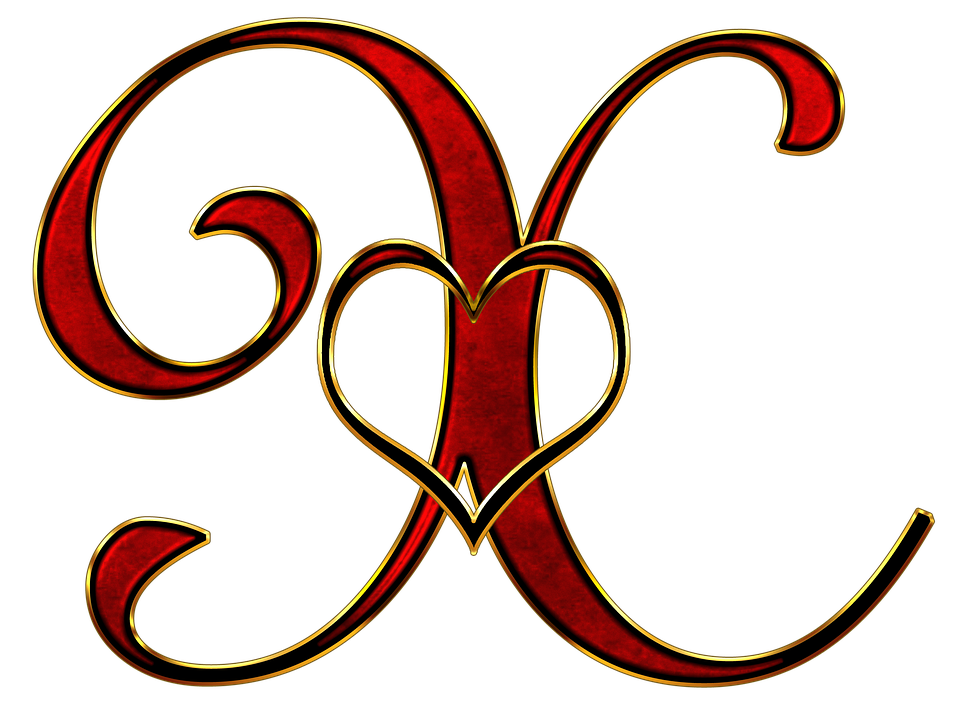 Ornate Red Gold Letter A