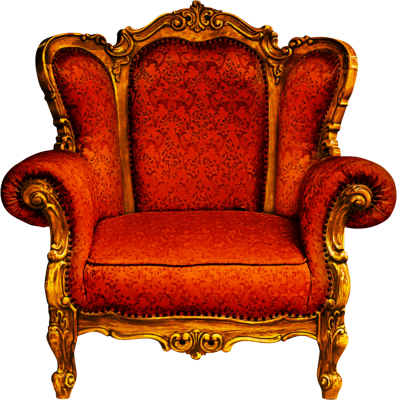 Ornate Red Gold Vintage Chair