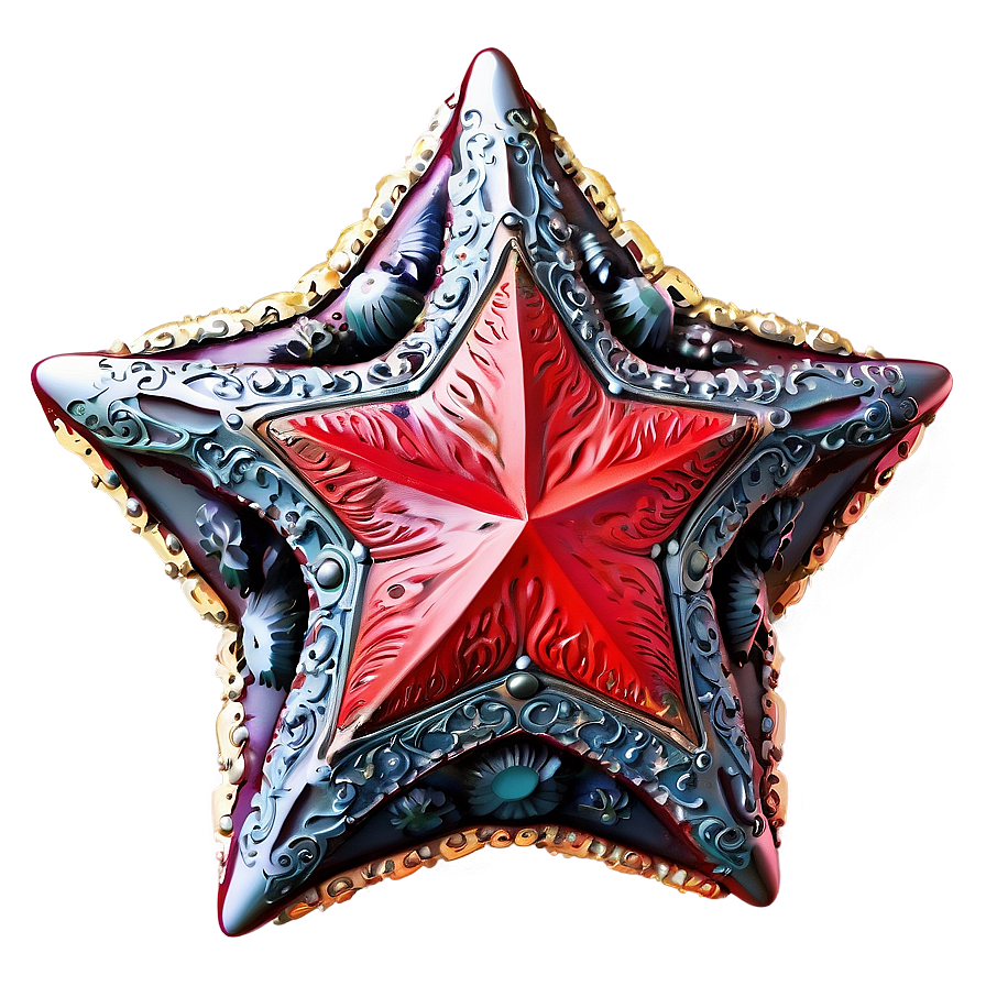 Ornate Red Star Png Etd