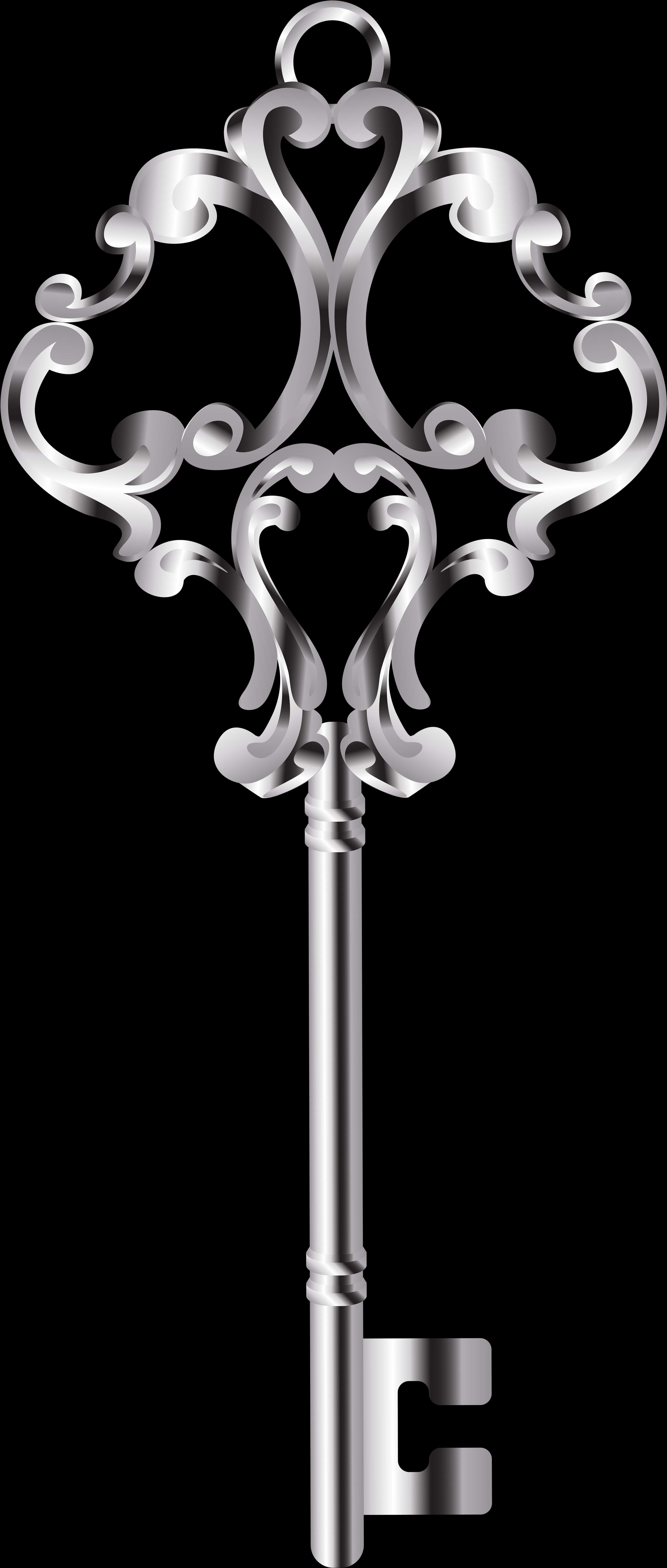 Ornate Silver Key Graphic