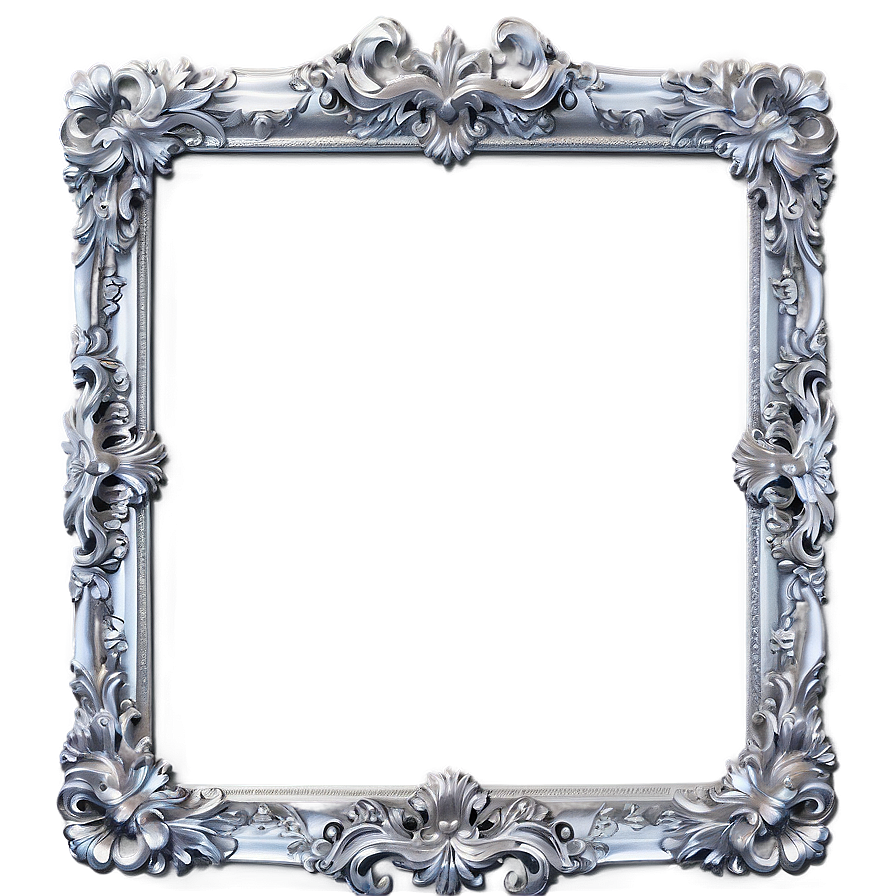 Ornate Silver Picture Frame Png 05042024