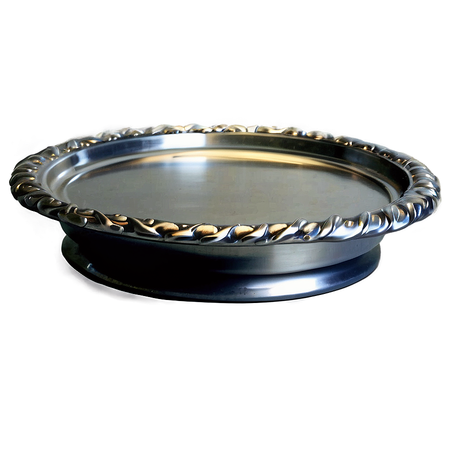 Ornate Silver Platter Tray Png 06212024