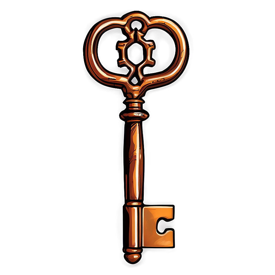 Ornate Skeleton Key Illustration Png Rao