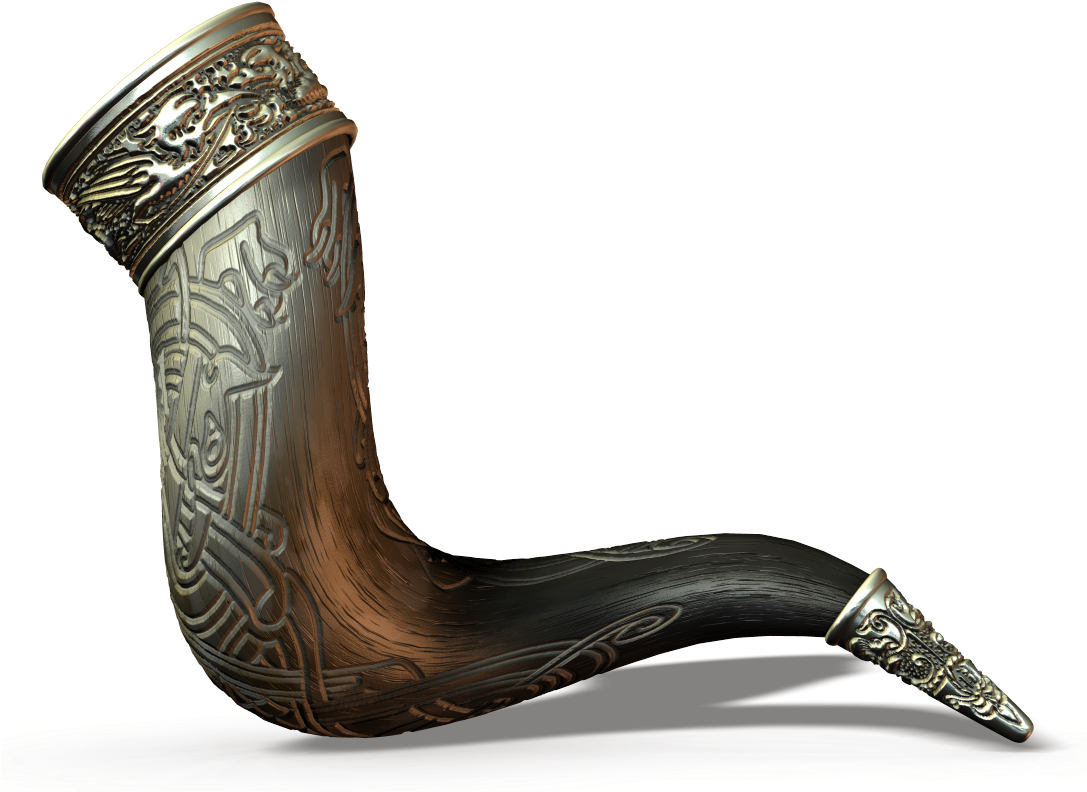 Ornate Viking Drinking Horn