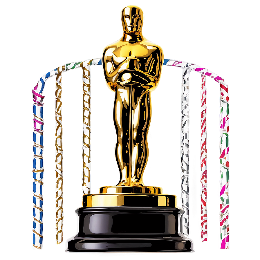 Oscar Award With Ribbon Png 06202024