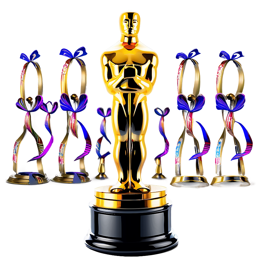 Oscar Award With Ribbon Png Mfg58