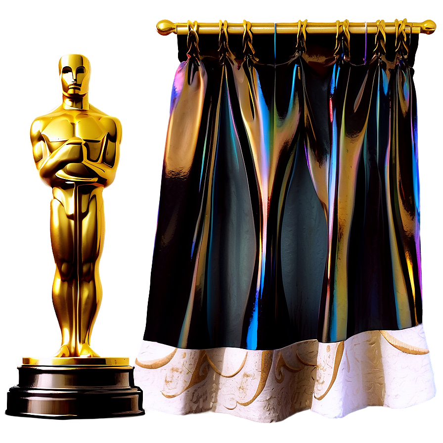 Oscar Statue With Curtain Png 62