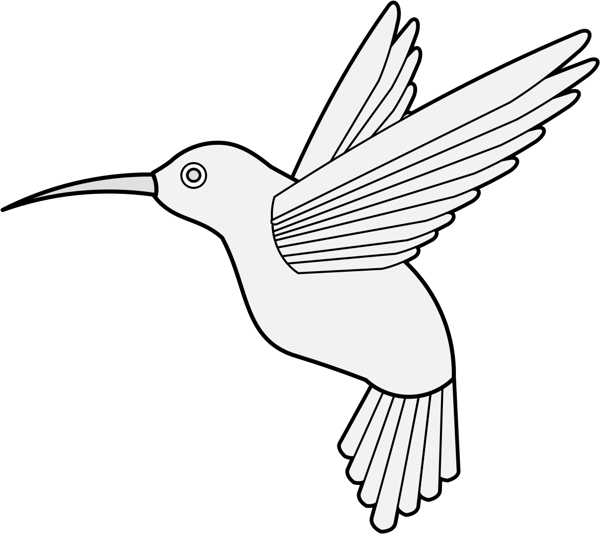 Outlined Hummingbird Illustration