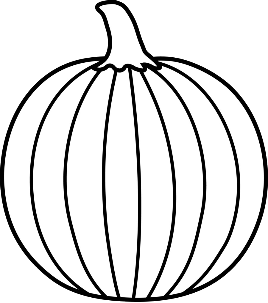 Outlined Pumpkin Drawing