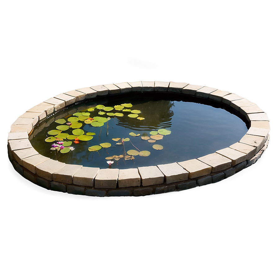 Oval Garden Pond Png 05252024