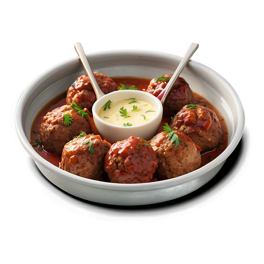 Oven-baked Meatball Plate Png Afn34