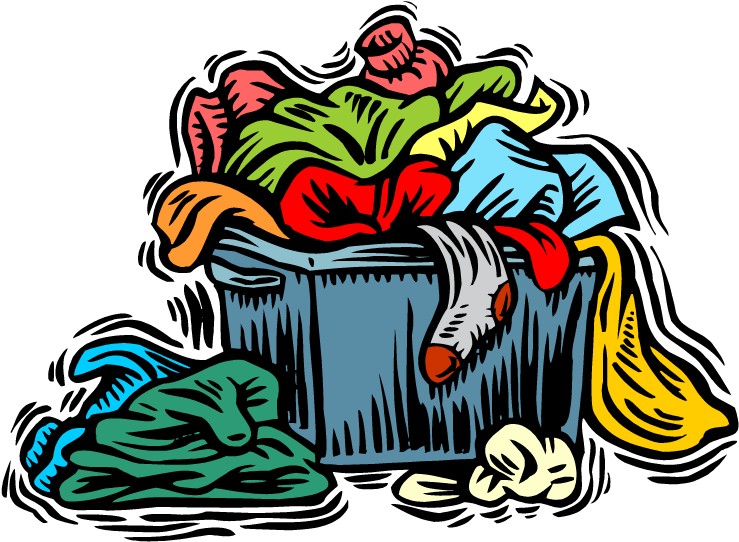 Overflowing Laundry Basket Illustration