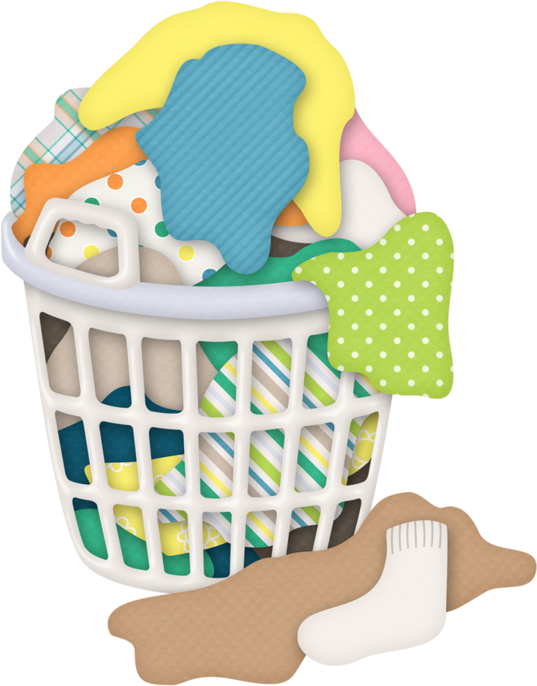 Overflowing Laundry Basket Illustration