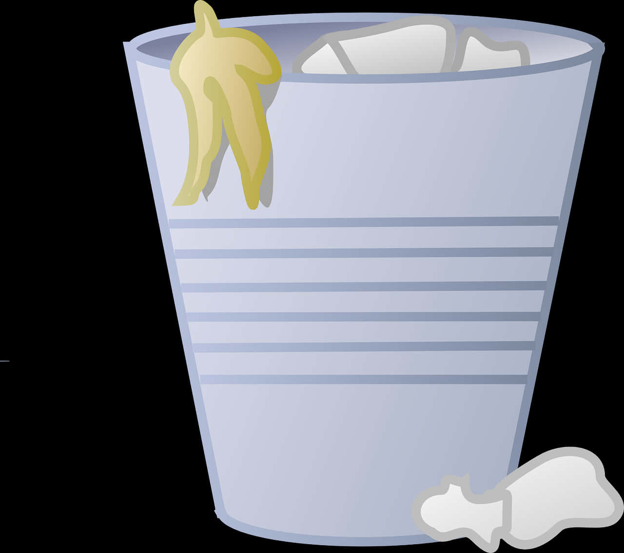 Overflowing Trash Can Illustration