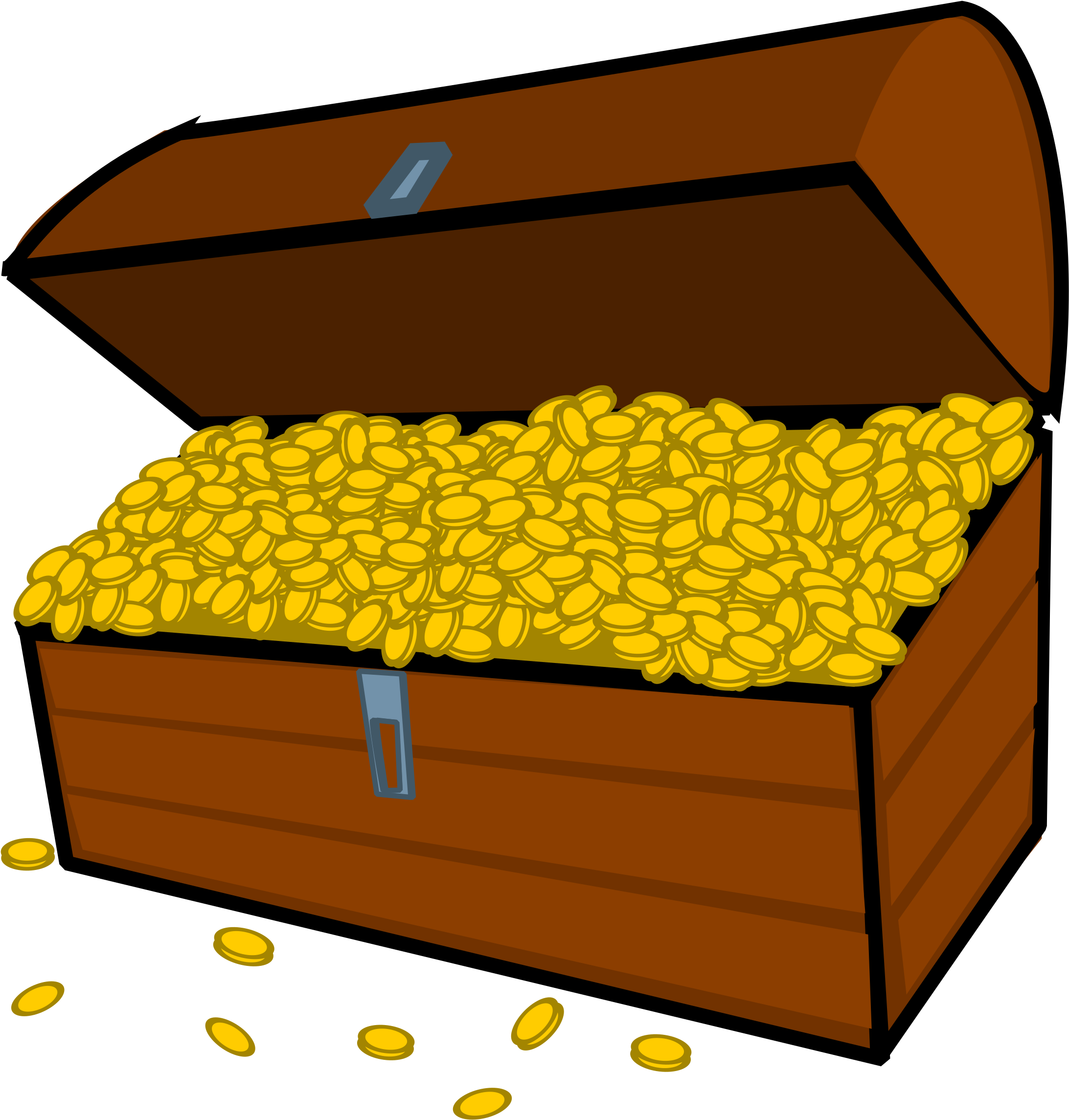 Overflowing Treasure Chest Illustration