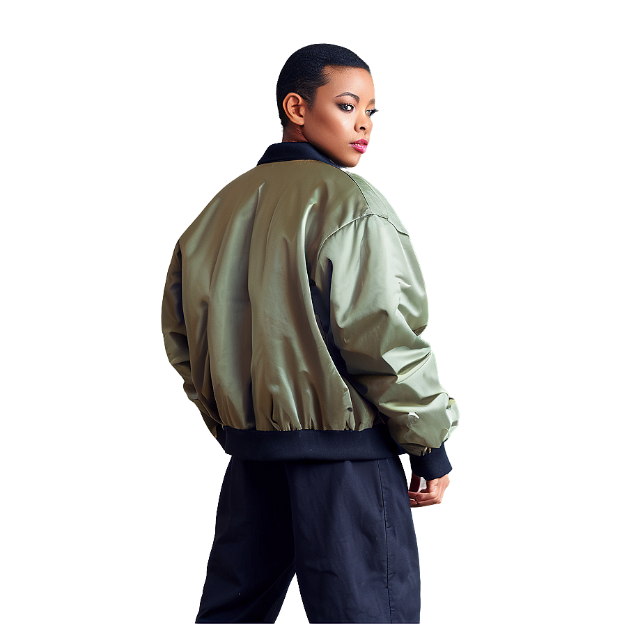 Oversized Bomber Jacket Trendy Png 06282024