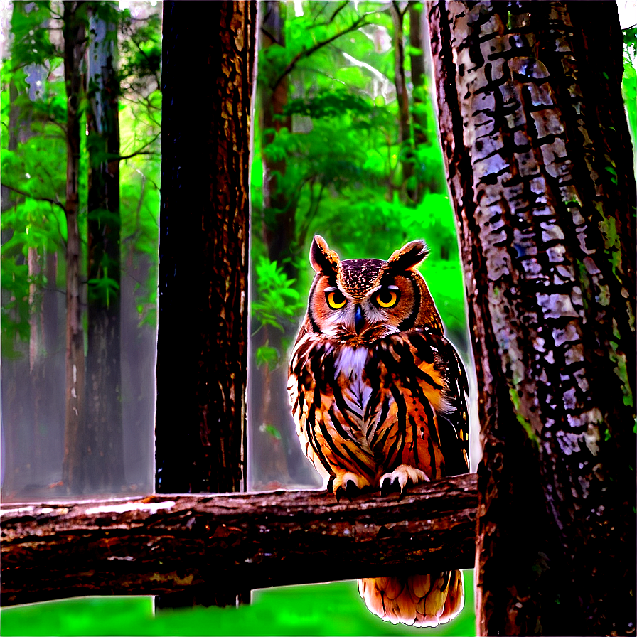 Owl In Forest Png Vvs54