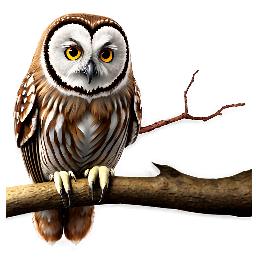 Owl On Branch Png 05062024