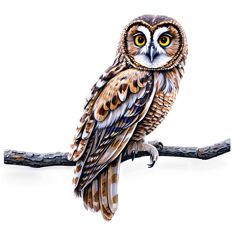 Owl On Branch Png 84