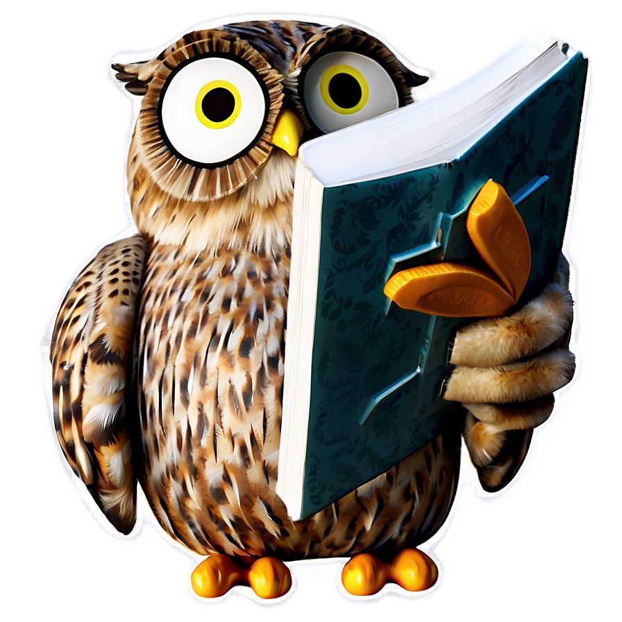 Owl With Book Png 05062024