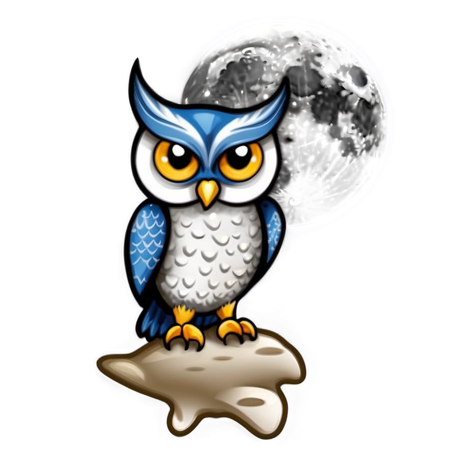 Owl With Moon Png Nwh93