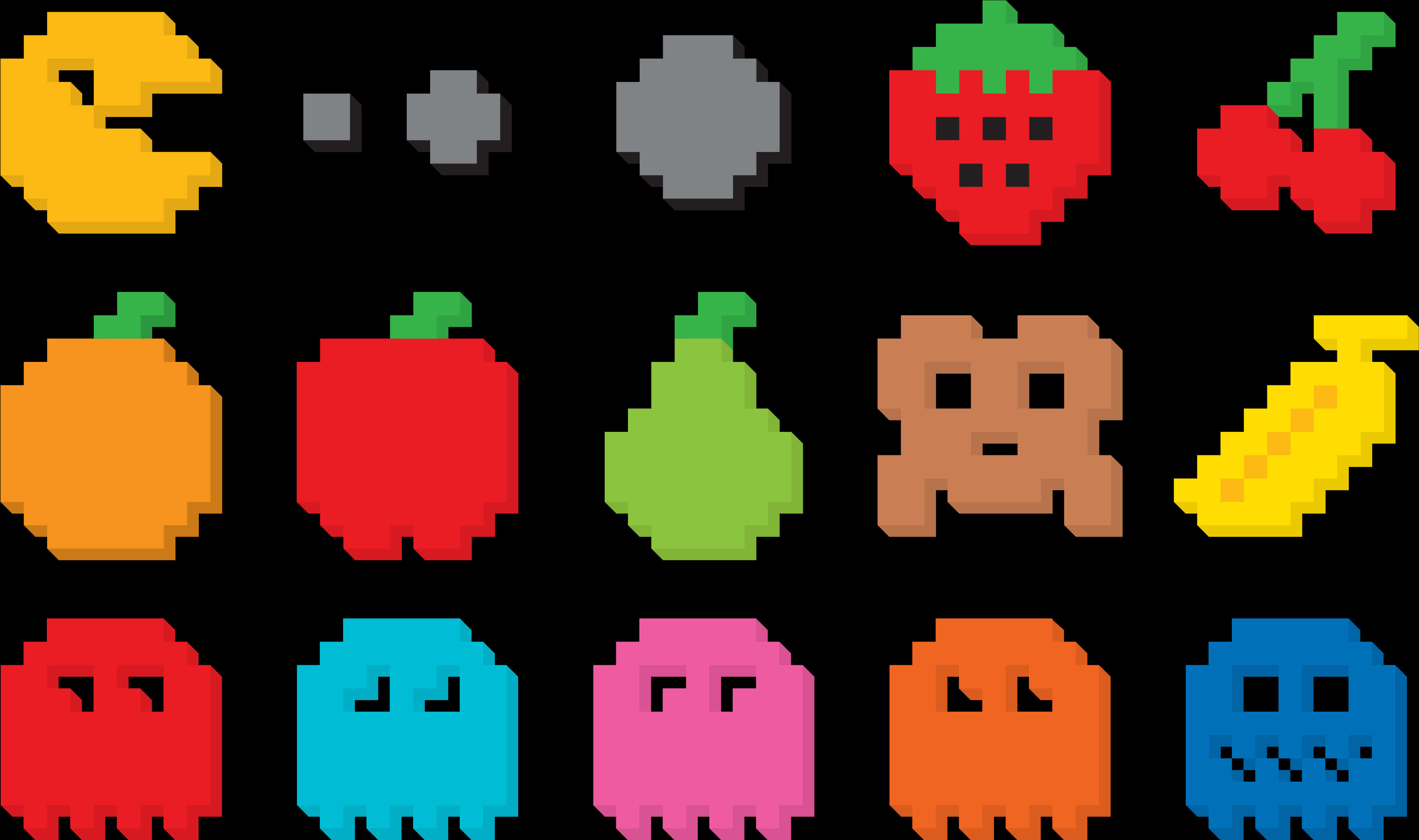 Pacman_and_ Ghosts_ Pixel_ Art