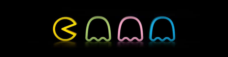 Pacmanand Ghosts Neon Representation