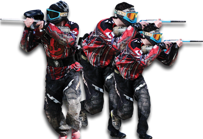 Paintball_ Team_ Action_ Pose