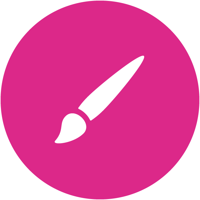 Paintbrush Icon Pink Background