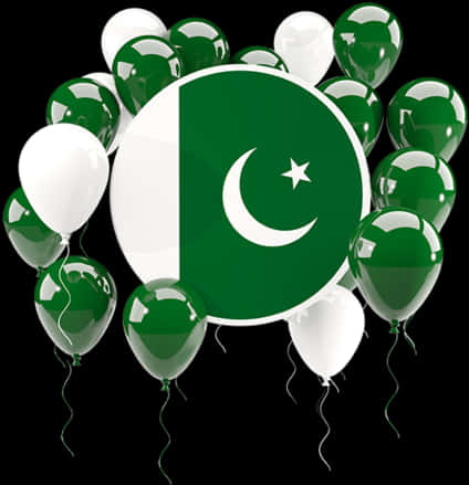 Pakistan Flag Balloons Celebration