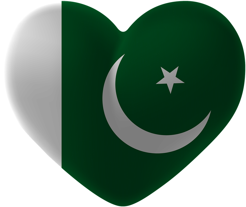 Pakistan Flag Heart Shaped Graphic