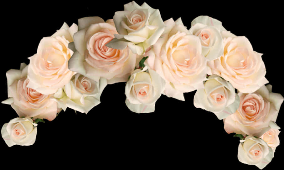 Pale Rose Floral Crownon Black Background.jpg