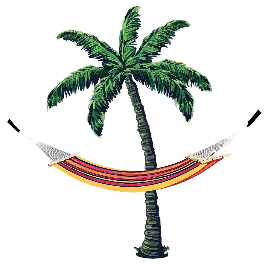 Palm Trees And Hammocks On Beach Png Fmg14
