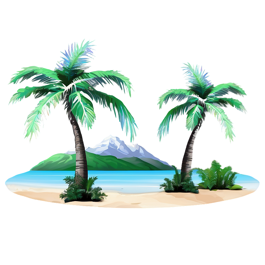 Palm Trees And Mountains Png 82