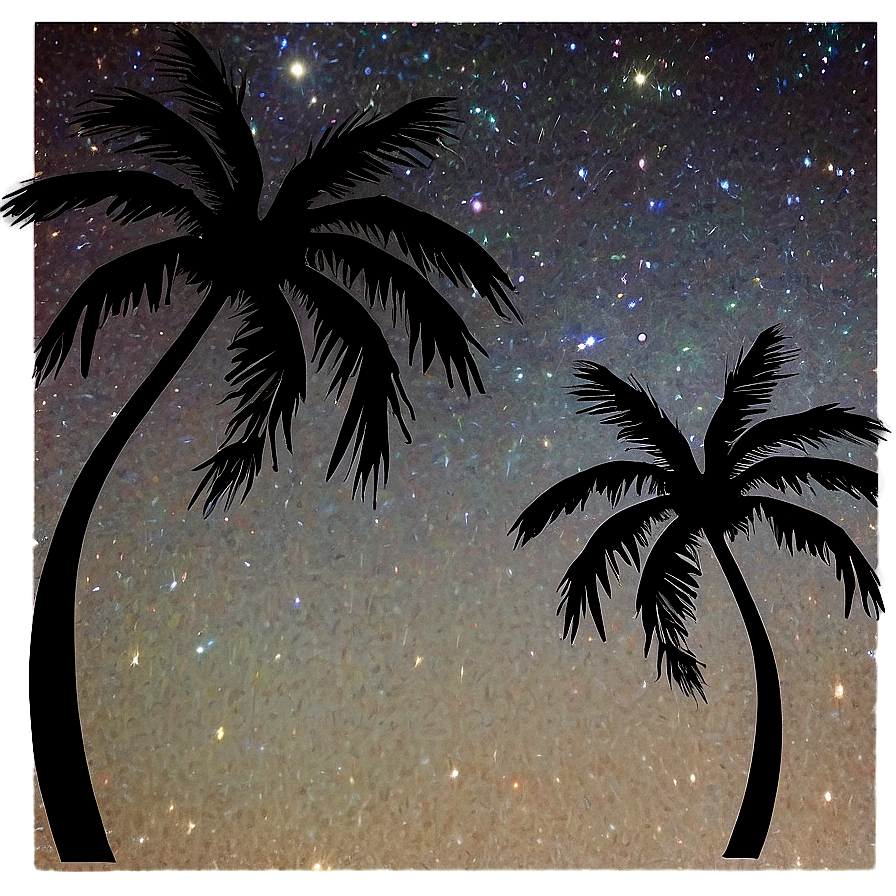 Palm Trees And Starry Night Png 05042024